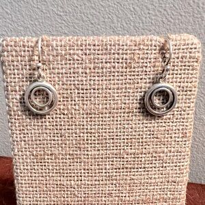 Silver double circle earrings